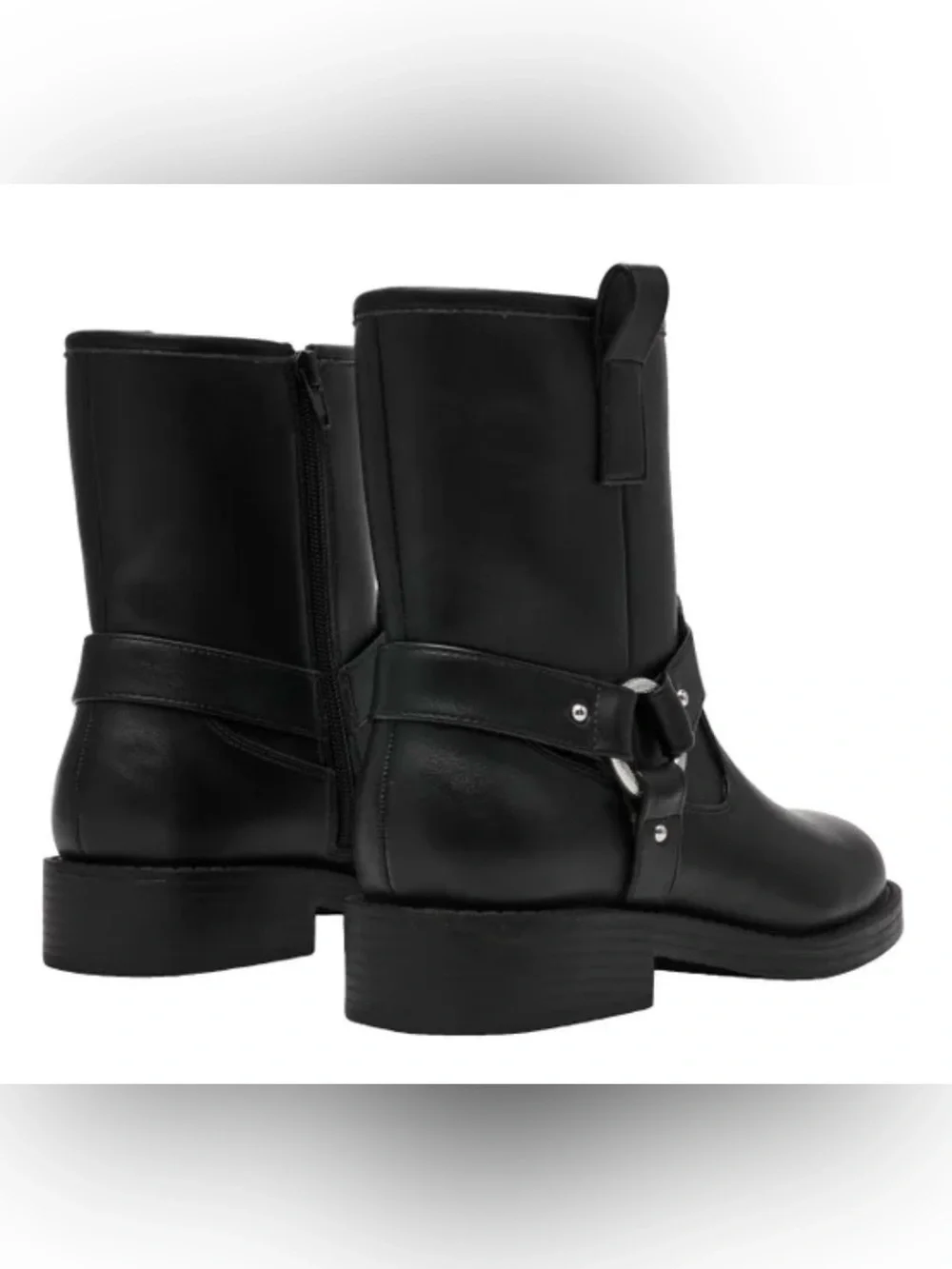 Dolce Vita Black Leather Mid-Calf Moto Boots